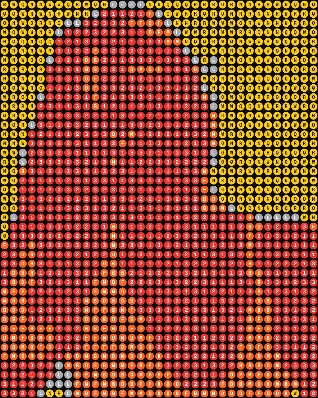 A person’s silhouette rebuilt from rows of round subway signs in Mosaic’s Subway style